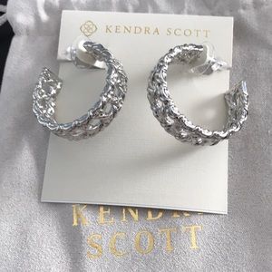 Kendra Scott Silver Natalie Hoop Earrings Brand New